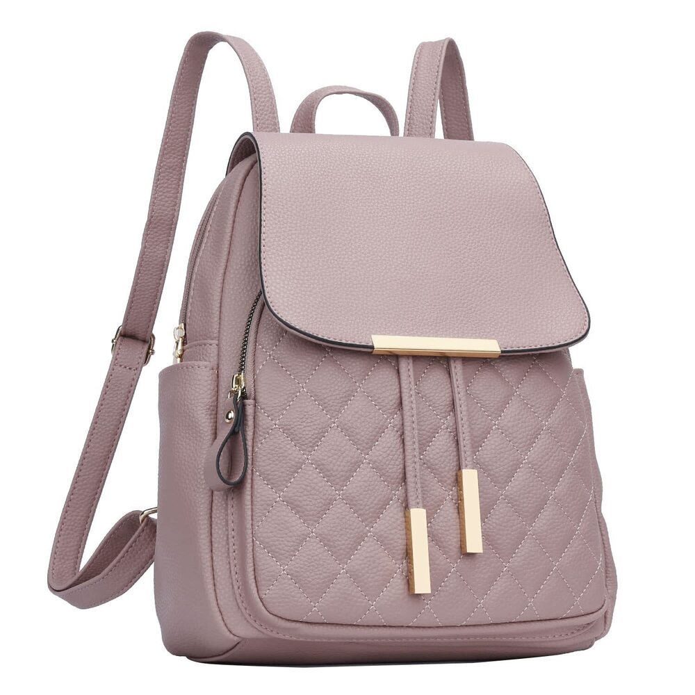 9237 Quilted Trendy Leather Backpack Purse and Shoulder Travel Daypacks